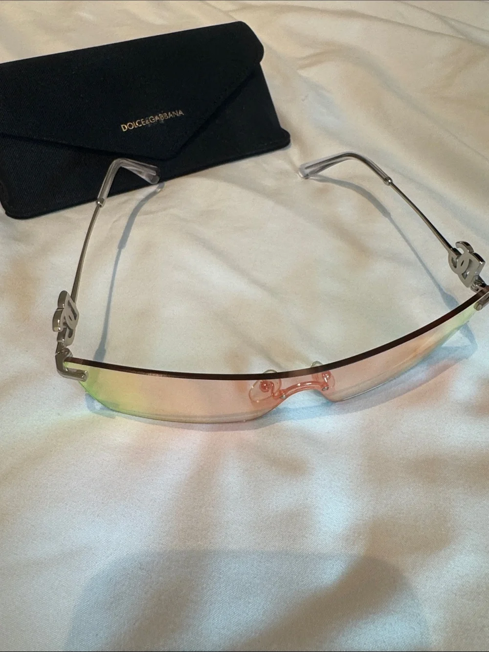 Dolce & Gabbana Women’s Rimless Shield Sunglasses - Pink, Yellow, Green